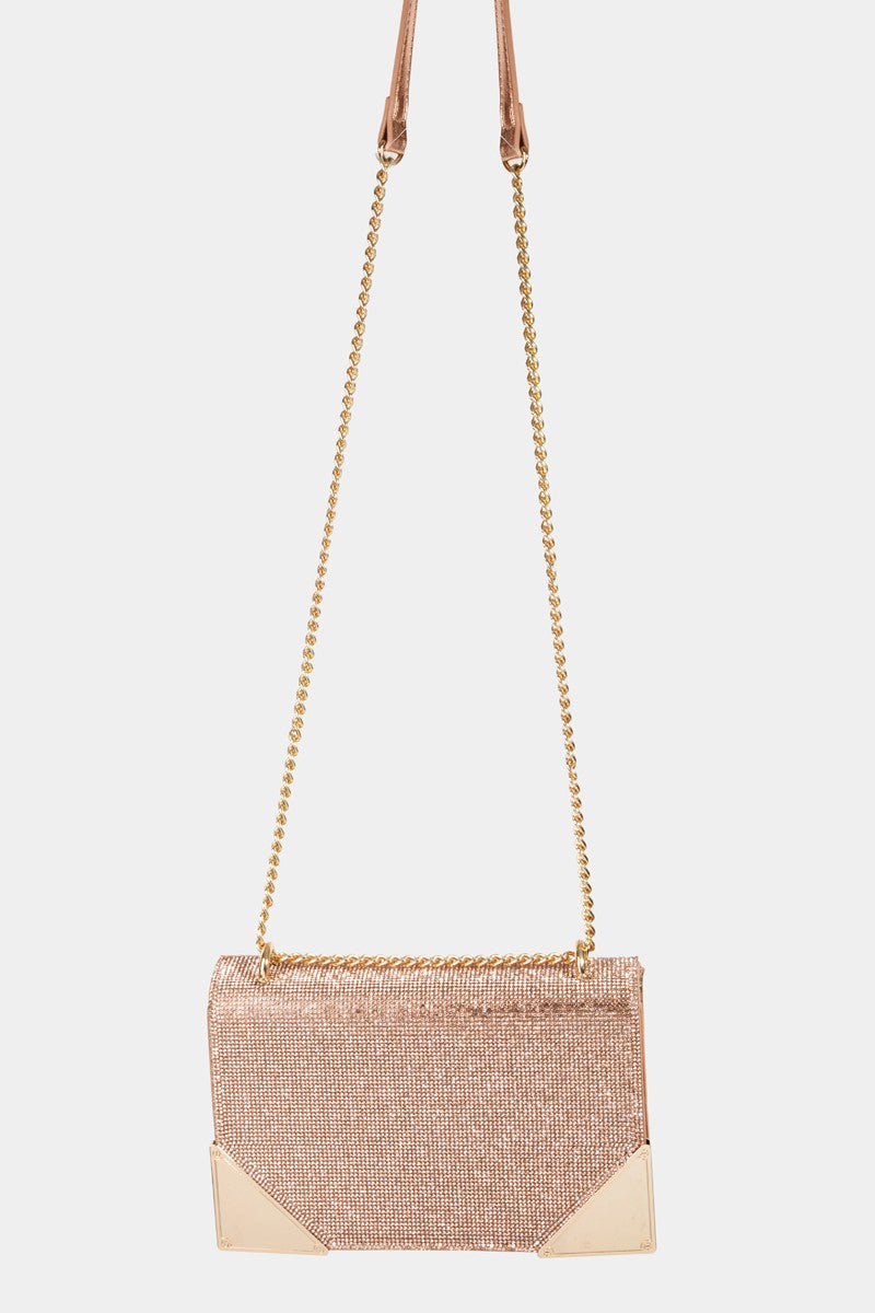 Fame Rhinestone Studded Rectangle Crossbody Bag CH One Size Fame Accessories Ship from USA TikTok USA Trendsi https://www.cyberehub.com