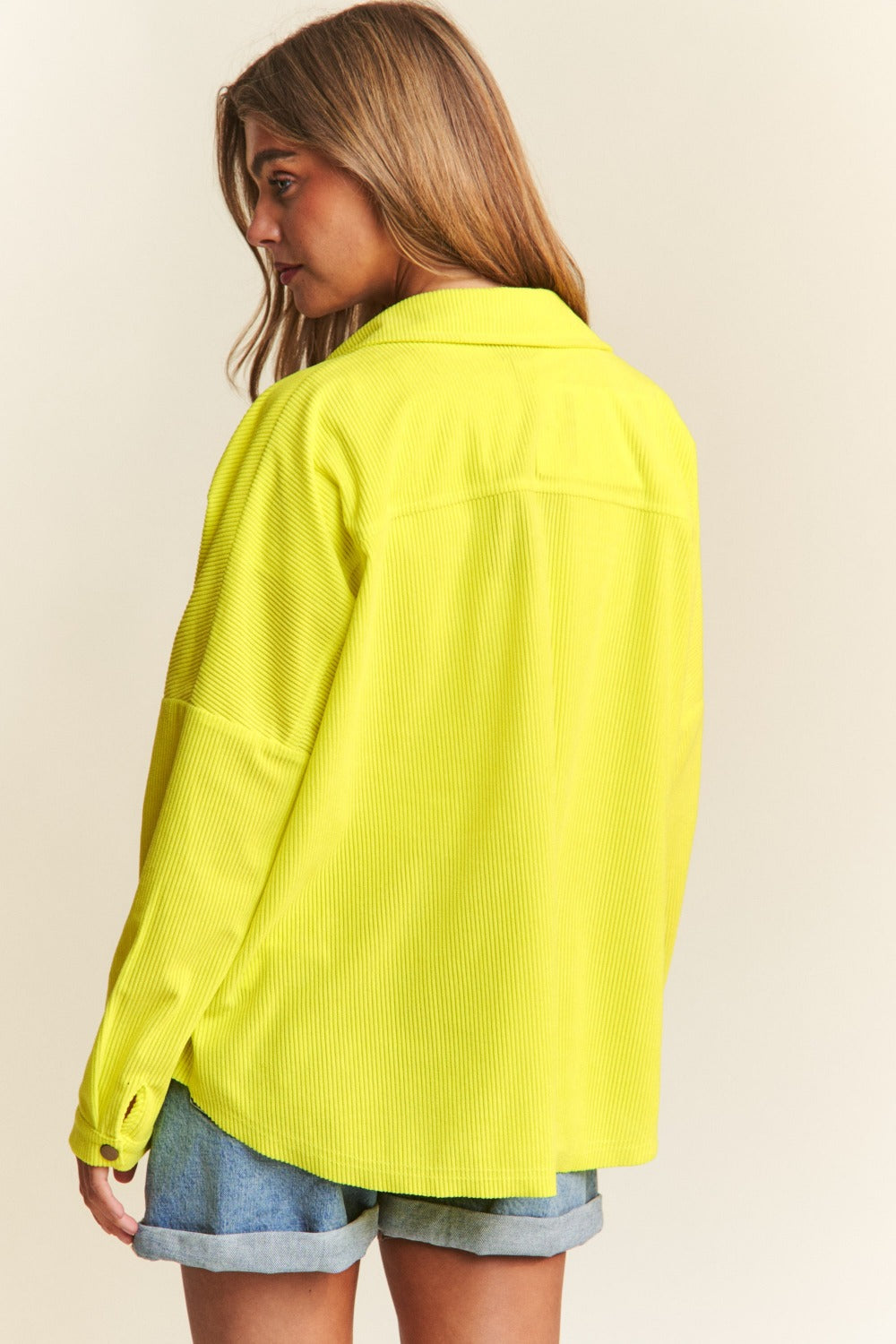 J.NNA Snap Down Long Sleeve High Low Shacket Tops/Jackets/Sweaters Clothing Tops J.NNA Ship from USA TikTok Trendsi USPS Walmart Trendsi https://www.cyberehub.com