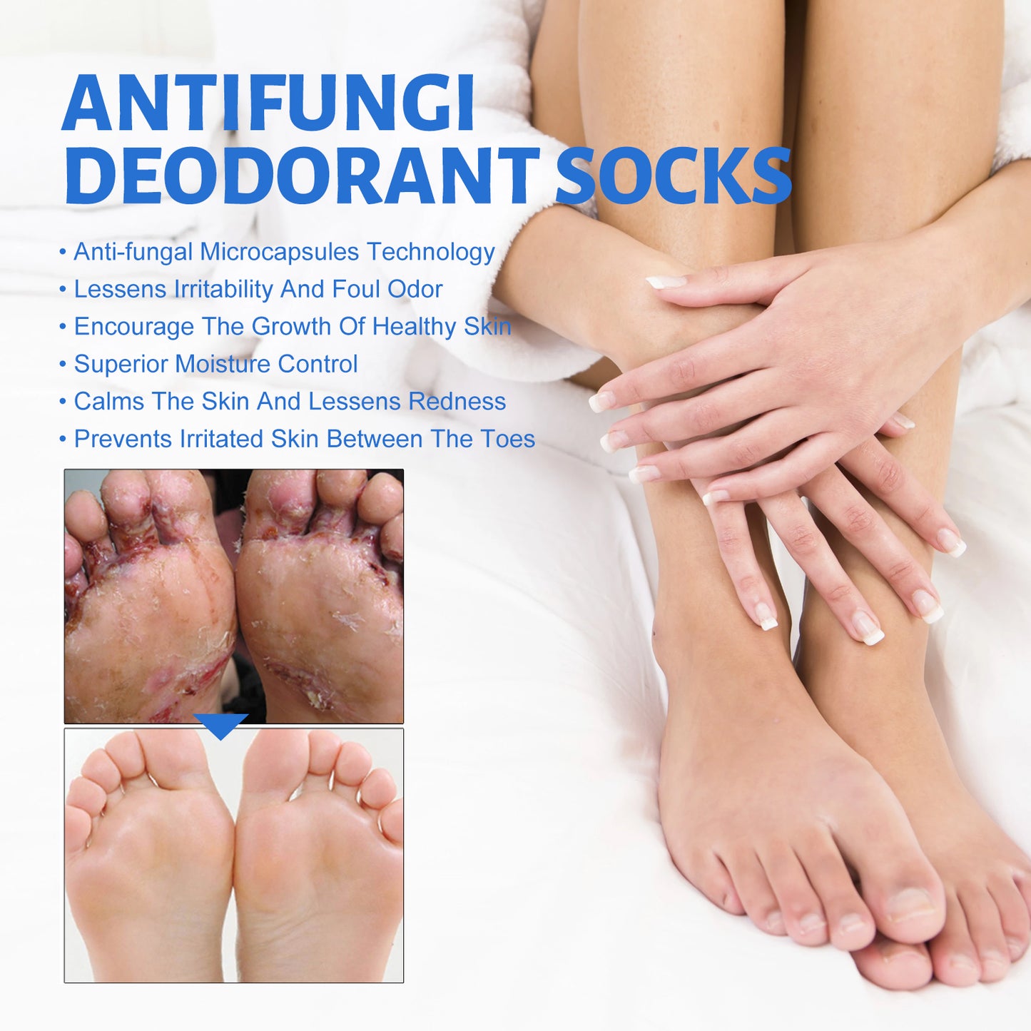 Antifungal Deodorant Socks, Comfortable Breathable Non-slip Anti-foot Sweat Deodorant Foot Care Thermal Socks Health Eprolo https://www.cyberehub.com