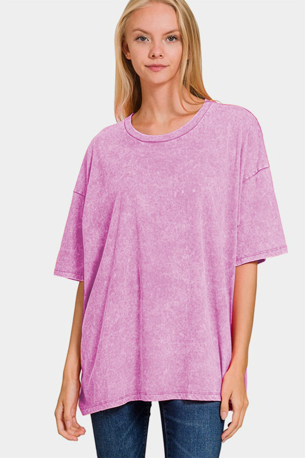 Zenana Full Size Washed Round Neck Drop Shoulder Oversized T-Shirt Apparel/Tops Ship from USA TikTok Tops Trendsi USPS Walmart Walmart Apparel Zenana Trendsi https://www.cyberehub.com