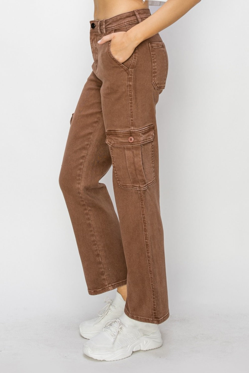 Risen Full Size High Rise Cargo Jeans Bottoms Bottoms Clothing Pants RISEN Ship from USA Women Trendsi https://www.cyberehub.com