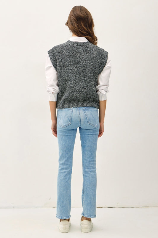 Be Cool Cable Knit V-Neck Sweater Vest Tops/Jackets/Sweaters BE COOL Clothing Tops Ship from USA TikTok Trendsi USPS Walmart Trendsi https://www.cyberehub.com