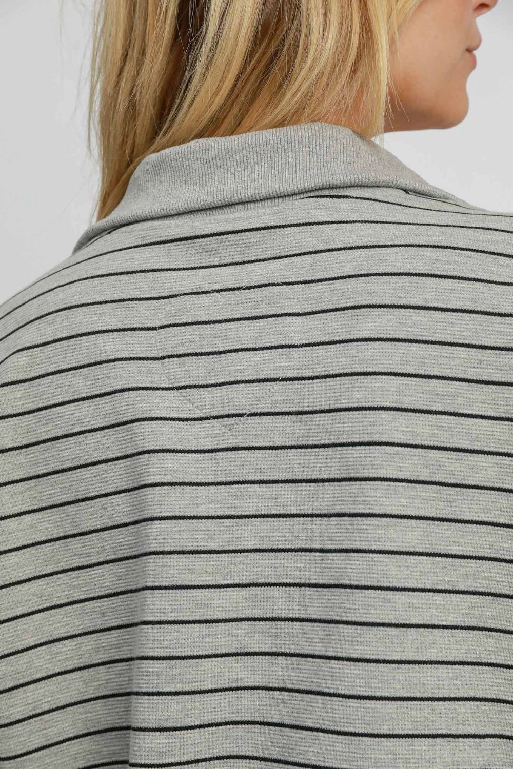 Umgee Striped Half Zip Short Sleeve Sweatshirt Apparel/Tops Ship from USA TikTok Tops Trendsi Umgee USA USPS Walmart Walmart Apparel Trendsi https://www.cyberehub.com