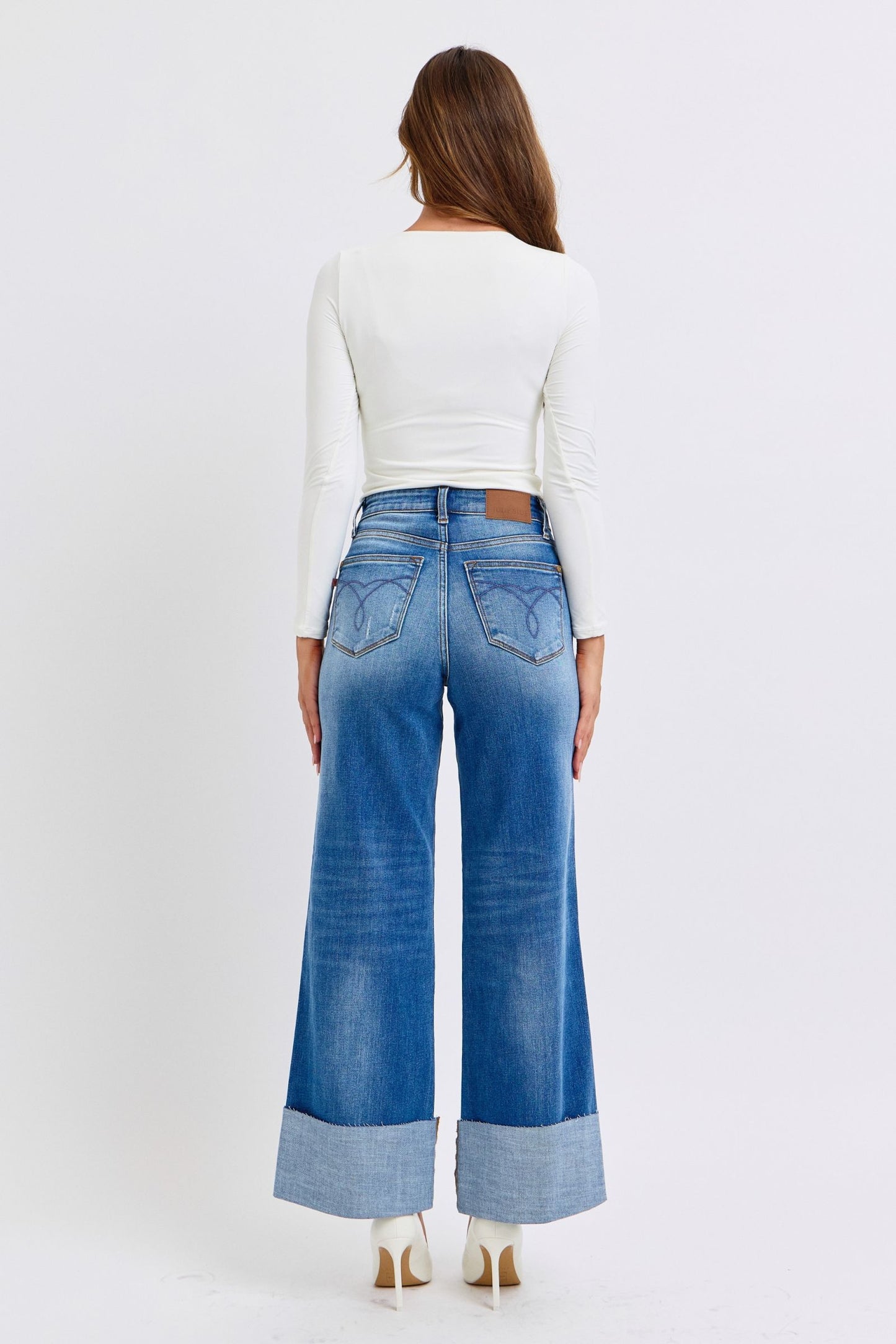 Judy Blue Full Size Distressed High Waist Wide Leg Jeans Apparel Apparel Judy Blue Ship from USA TikTok Trendsi Trendsi https://www.cyberehub.com