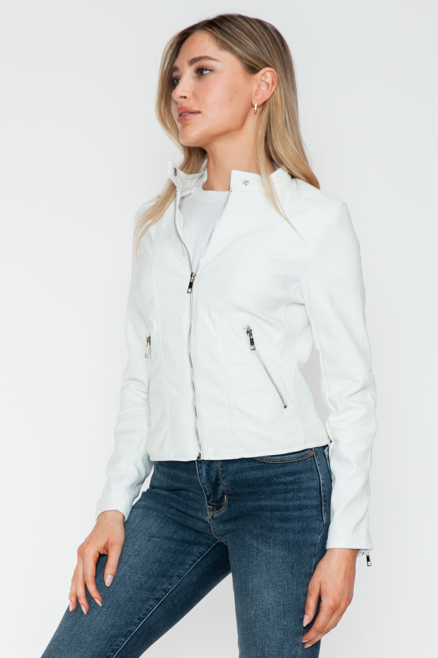 Snobbish PU Leather Zip Up Jacket with Pockets Tops/Jackets/Sweaters Clothing Tops Ship from USA Snobbish TikTok Trendsi USPS Walmart Trendsi https://www.cyberehub.com
