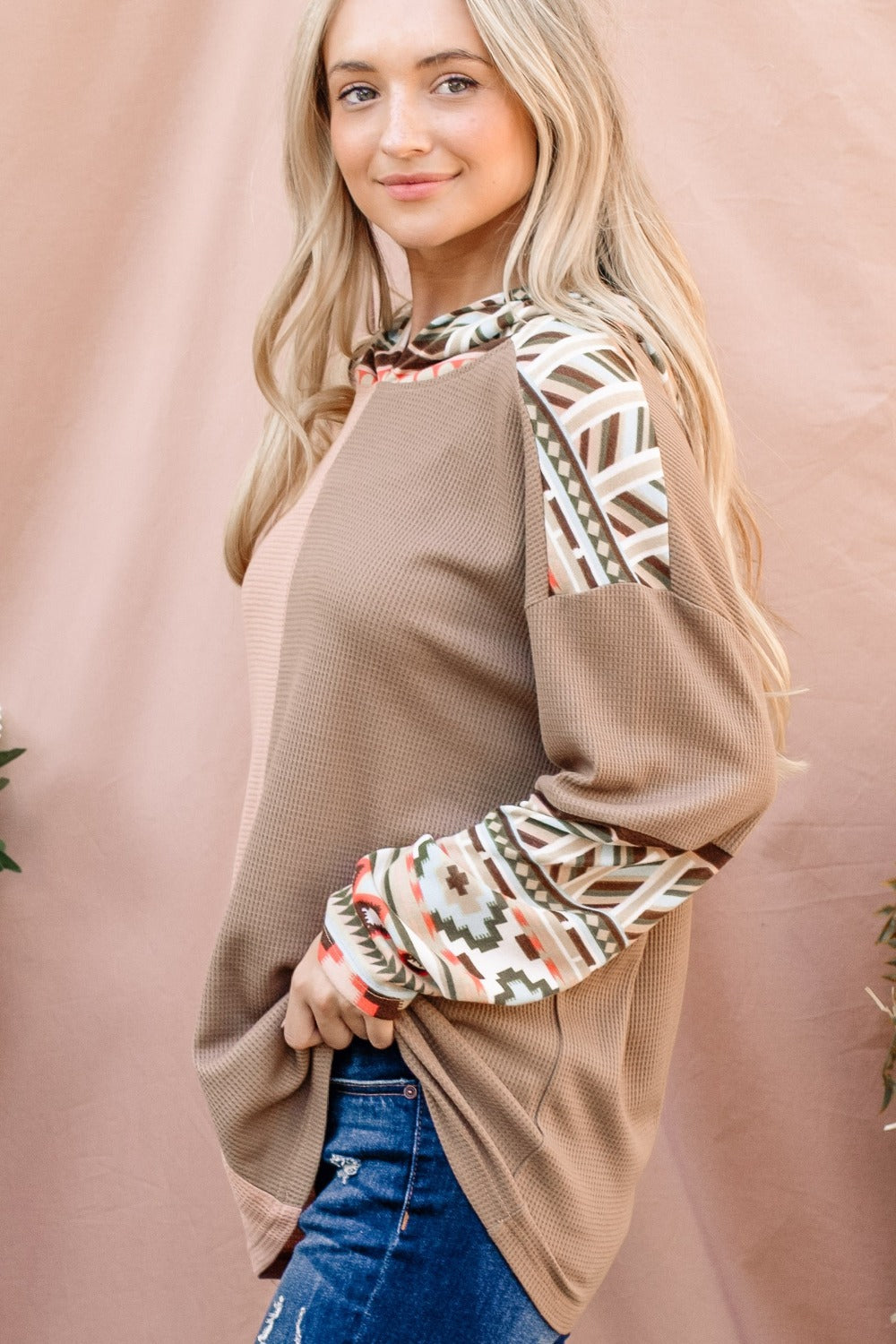 And The Why Printed Color Block Hooded Waffle Top Tops/Jackets/Sweaters And The Why Clothing Tops Ship from USA TikTok Trendsi USPS Walmart Trendsi https://www.cyberehub.com