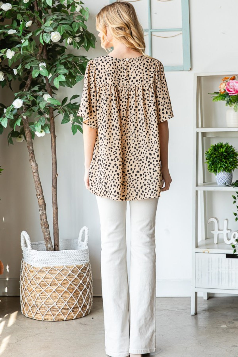 Heimish Full Size Animal Print Flutter Sleeve Blouse Apparel/Tops Heimish Ship from USA TikTok Tops Trendsi USPS Walmart Walmart Apparel Trendsi https://www.cyberehub.com