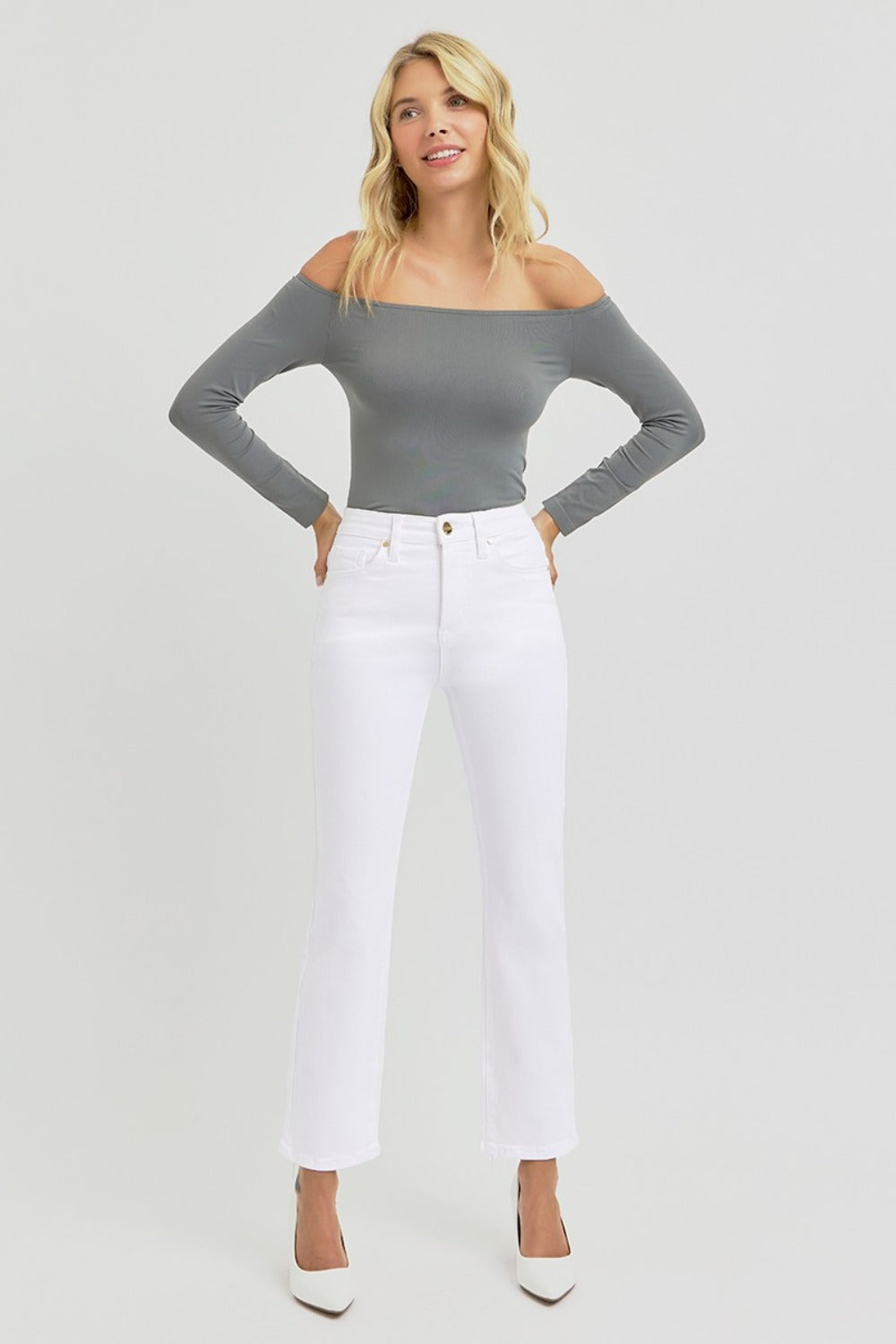 RISEN Full Size Tummy Control Elastic Band High Rise Crop Straight Jeans Bottoms Bottoms Clothing Pants RISEN Ship from USA Women Trendsi https://www.cyberehub.com