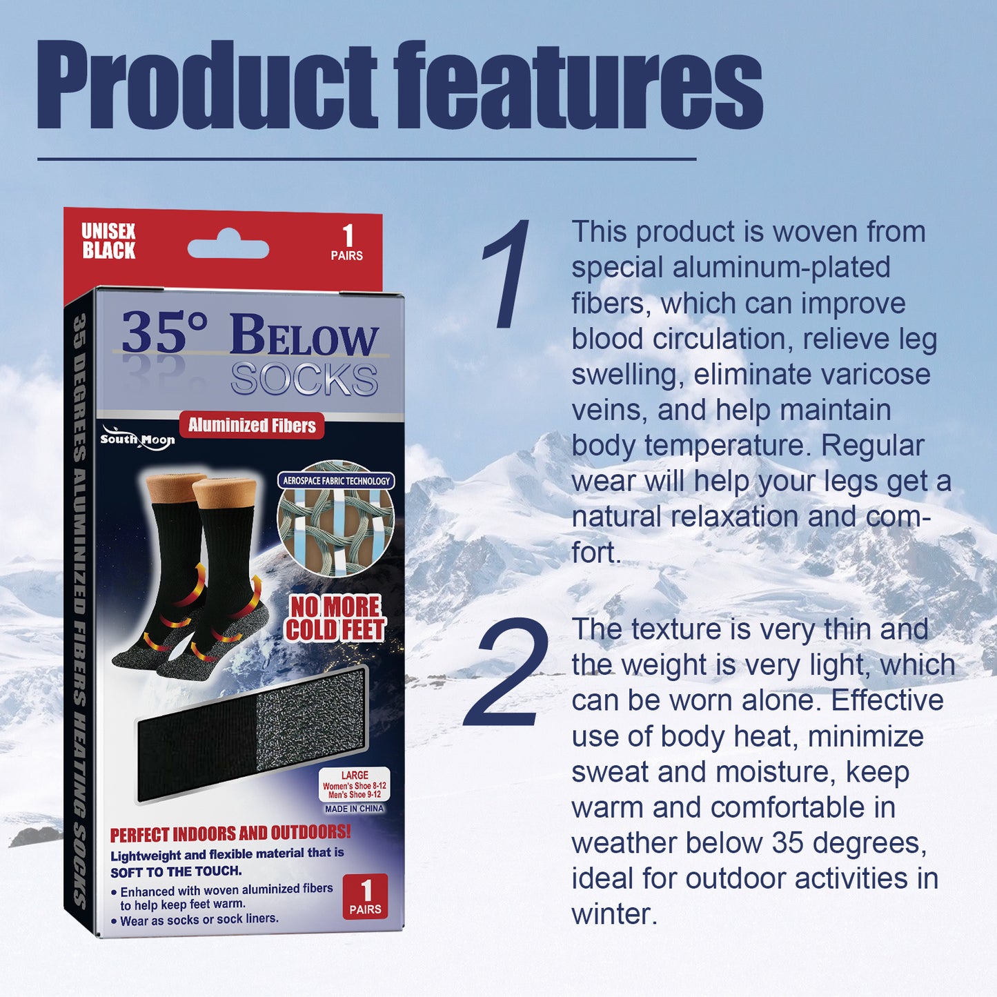 35 Degrees Aluminized Fibers Heating Socks, Relieve Vein Spontaneous Heat Constant Temperature Comfortable Warm Foot Cold Protection Socks Health Eprolo https://www.cyberehub.com