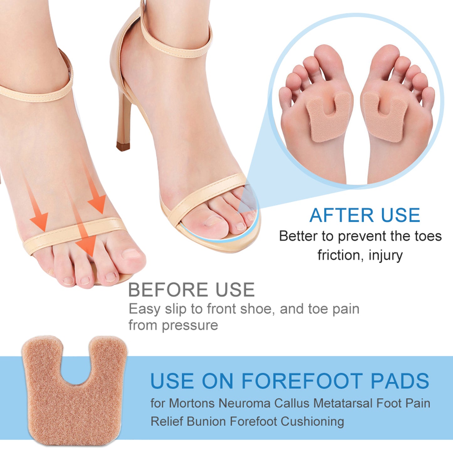 U-shaped Felt Anti Abrasion Pad, Reduces Friction, Relieves Foot Pain And Protects Toes From Skin Damage Health Eprolo https://www.cyberehub.com