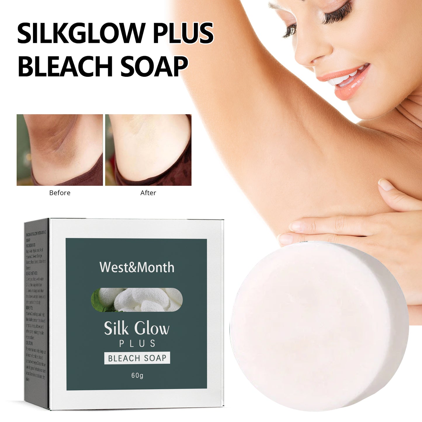 Silk Glow Plus Bleach Soap, Brightening Cleansing Moisturizing Bath Soap Health Eprolo https://www.cyberehub.com