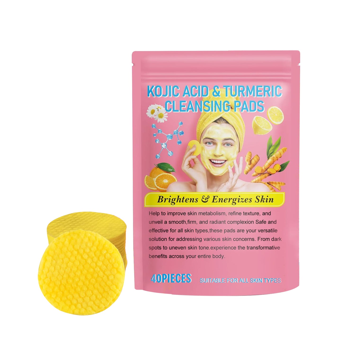 EELHOE Turmeric Acid Cleansing Pad Gently Cleanses Skin, Lightened Acne Face, Brightened Pores 40pieces-2 Health & Beauty Health Eprolo https://www.cyberehub.com