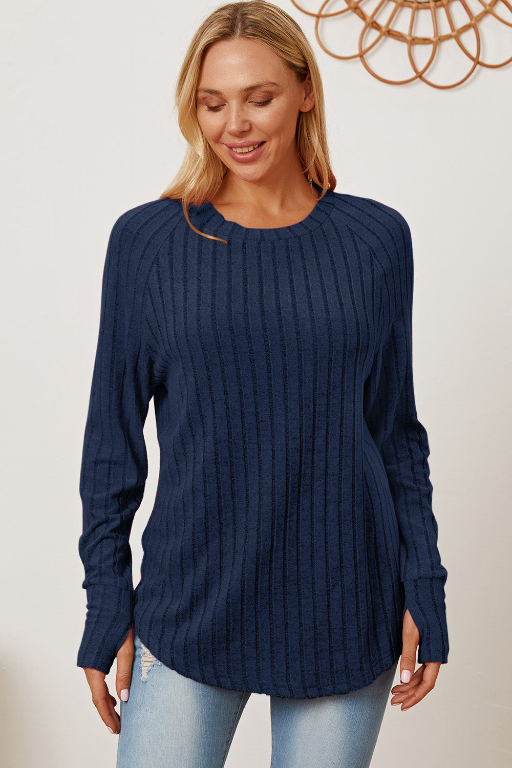 Basic Bae Full Size Ribbed Thumbhole Sleeve T-Shirt Apparel/Tops Basic Bae Ship from USA TikTok Tops Trendsi USPS Walmart Walmart Apparel Trendsi https://www.cyberehub.com
