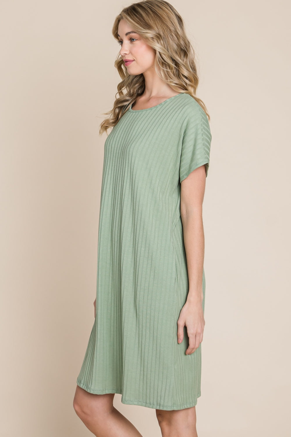 BOMBOM Ribbed Round Neck Short Sleeve Dress Apparel/Dress BOMBOM Dress Ship from USA TikTok Trendsi USPS Walmart Walmart Apparel Trendsi https://www.cyberehub.com