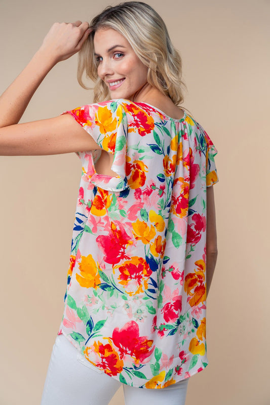 White Birch Full Size Short Sleeve Floral Woven Top Apparel/Tops Ship from USA TikTok Tops Trendsi USPS Walmart Walmart Apparel White Birch Trendsi https://www.cyberehub.com