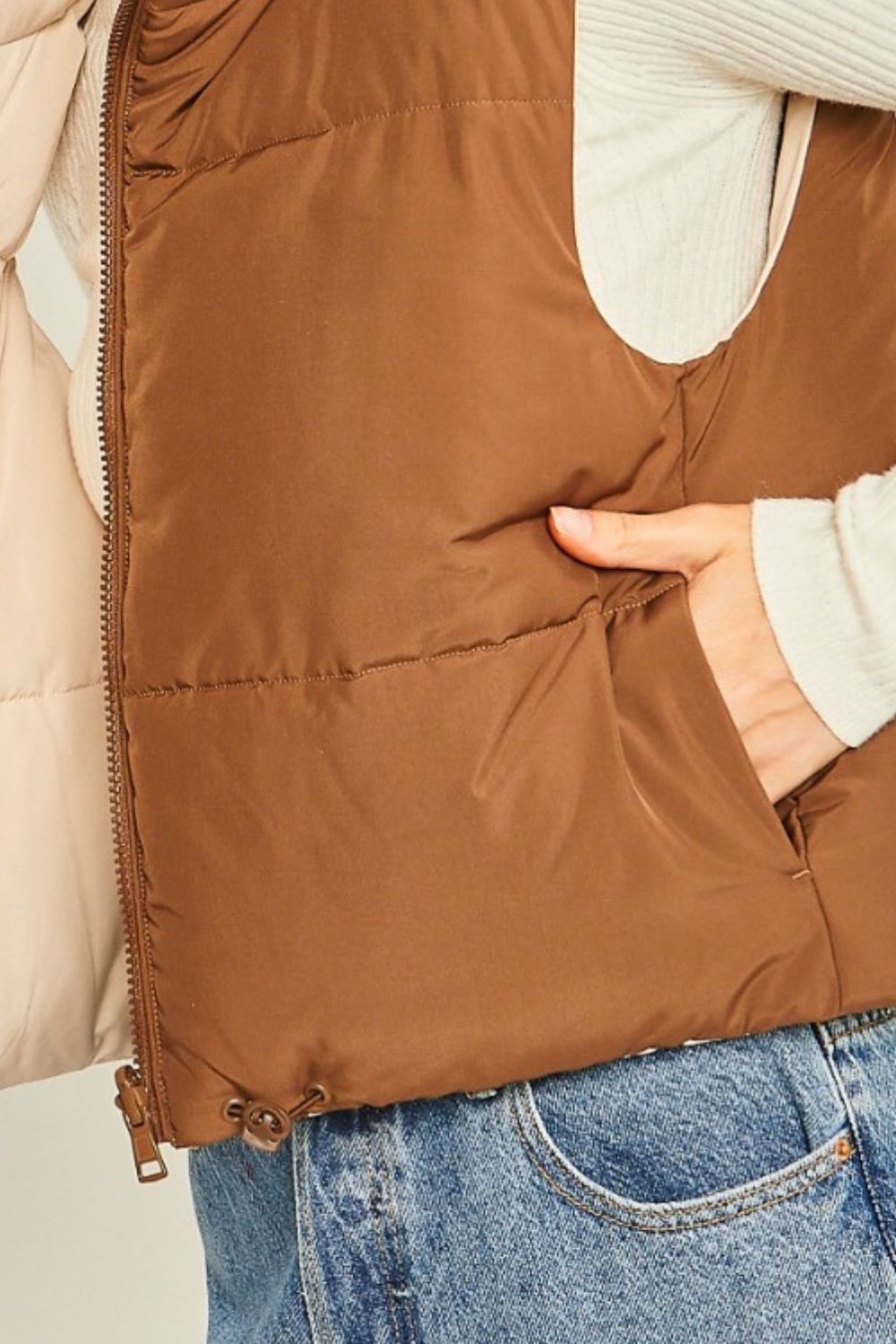 Love Tree Zip Up Cropped Contrast Reversible Vest Tops/Jackets/Sweaters Clothing Tops LOVE TREE Ship from USA TikTok Trendsi USPS Walmart Trendsi https://www.cyberehub.com