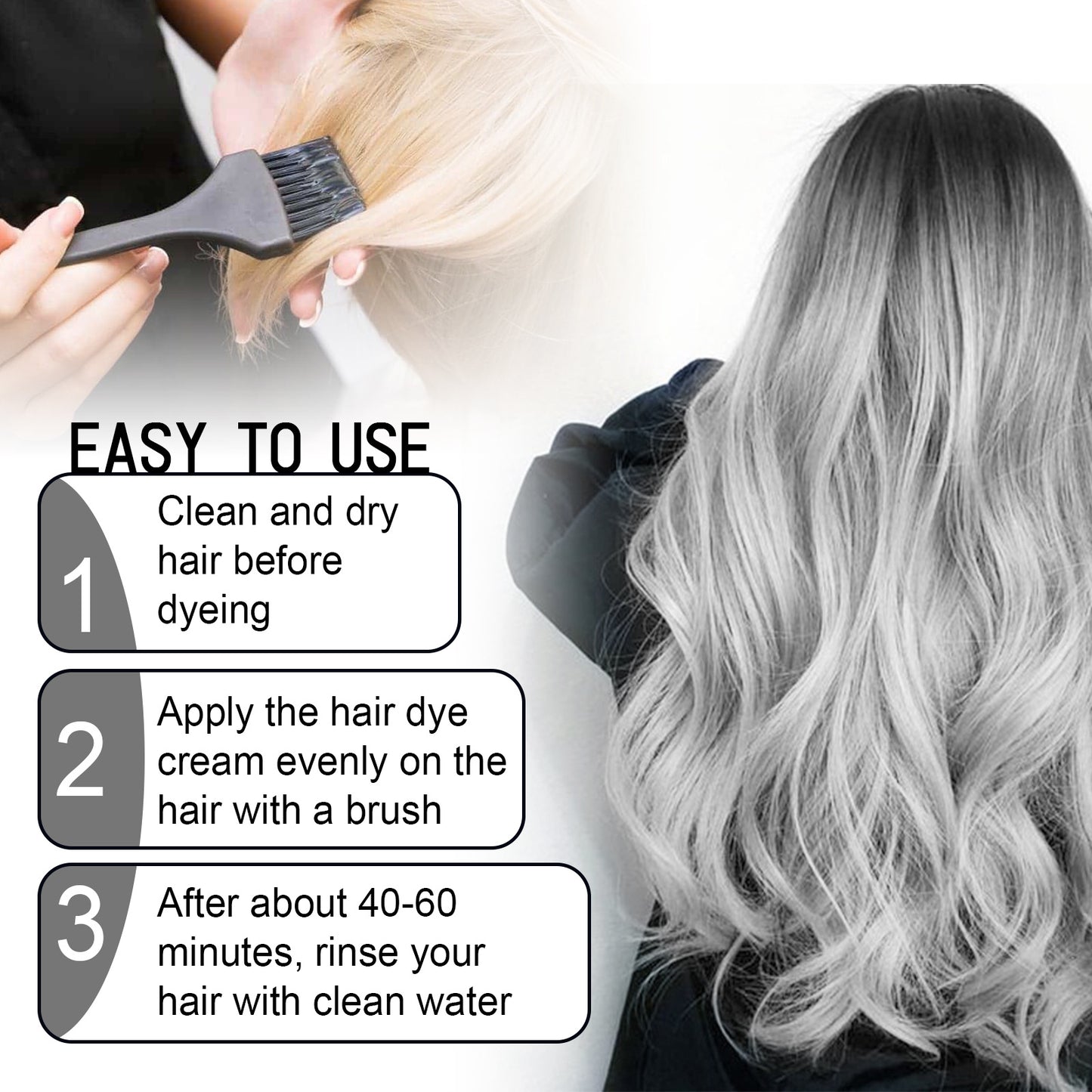 EELHOE Gray Hair Cream Natural Hair Color Long Lasting No Hair Damage Easy To Color Easy To Clean Tide Color Hairdresser Health Beauty CJ USa USPS Muqe https://www.cyberehub.com