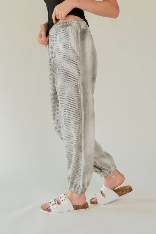 Davi & Dani Rhinestone Elastic Waist Joggers Apparel Apparel Davi & Dani Ship from USA TikTok Trendsi Trendsi https://www.cyberehub.com