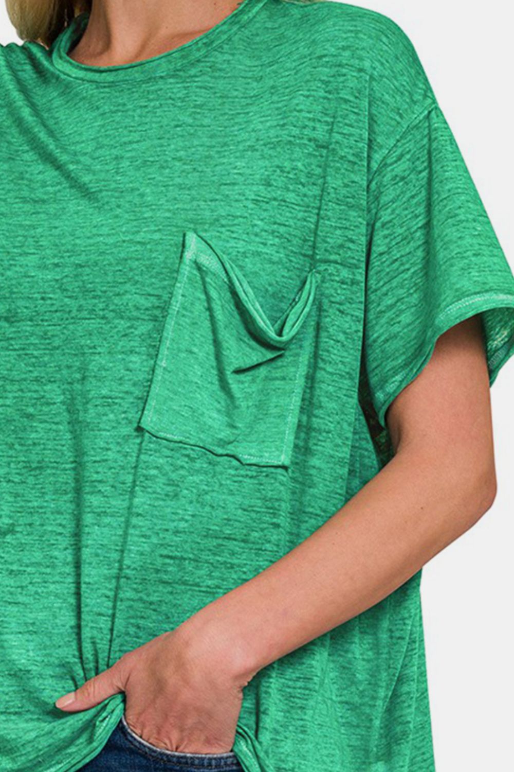 Zenana Pocketed Round Neck Dropped Shoulder T-Shirt Apparel/Tops Ship from USA TikTok Tops Trendsi USPS Walmart Walmart Apparel Zenana Trendsi https://www.cyberehub.com