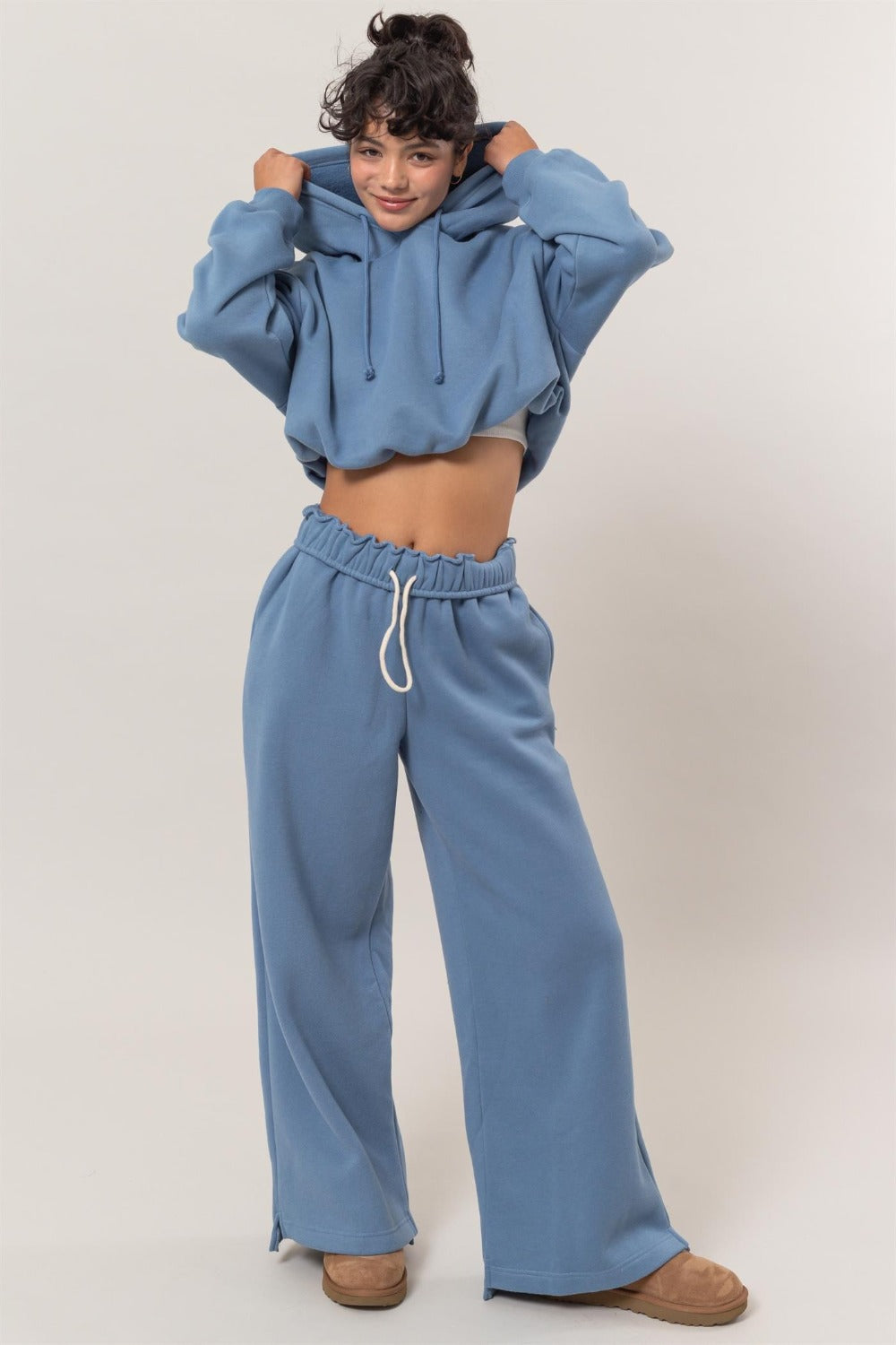 HYFVE Bubble Hem Cropped Hoodie Tops/Jackets/Sweaters Clothing Tops HYFVE Ship from USA TikTok Trendsi USPS Walmart Trendsi https://www.cyberehub.com