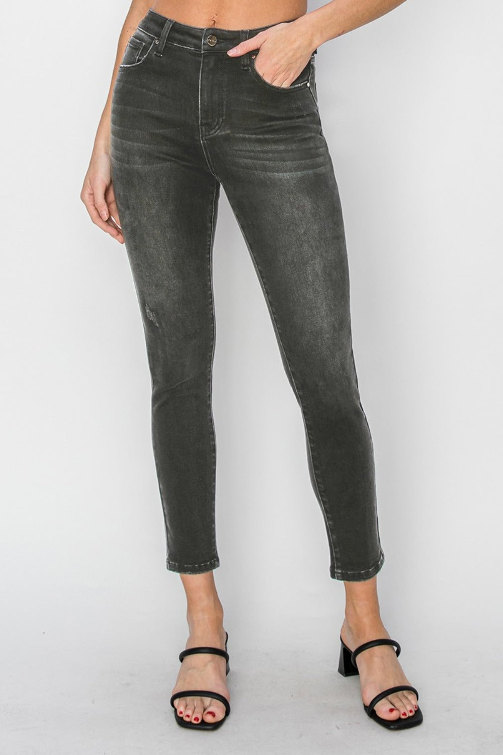 RISEN Full Size High Rise Ankle Skinny Jeans Bottoms Bottoms Clothing Pants RISEN Ship from USA Women Trendsi https://www.cyberehub.com