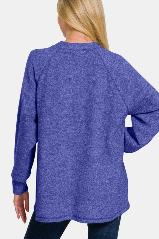Zenana Full Size Brushed Melange Hacci High-Low Sweater Tops/Jackets/Sweaters Clothing Tops Ship from USA TikTok Trendsi USPS Walmart Zenana Trendsi https://www.cyberehub.com