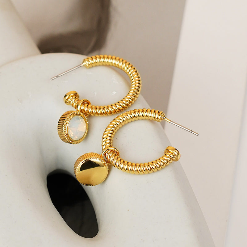 Rope Cat's Eye Stone C-Hoop Earrings Hoop Earrings Earring H.C Jewelry Ship from USA Walmart Trendsi https://www.cyberehub.com