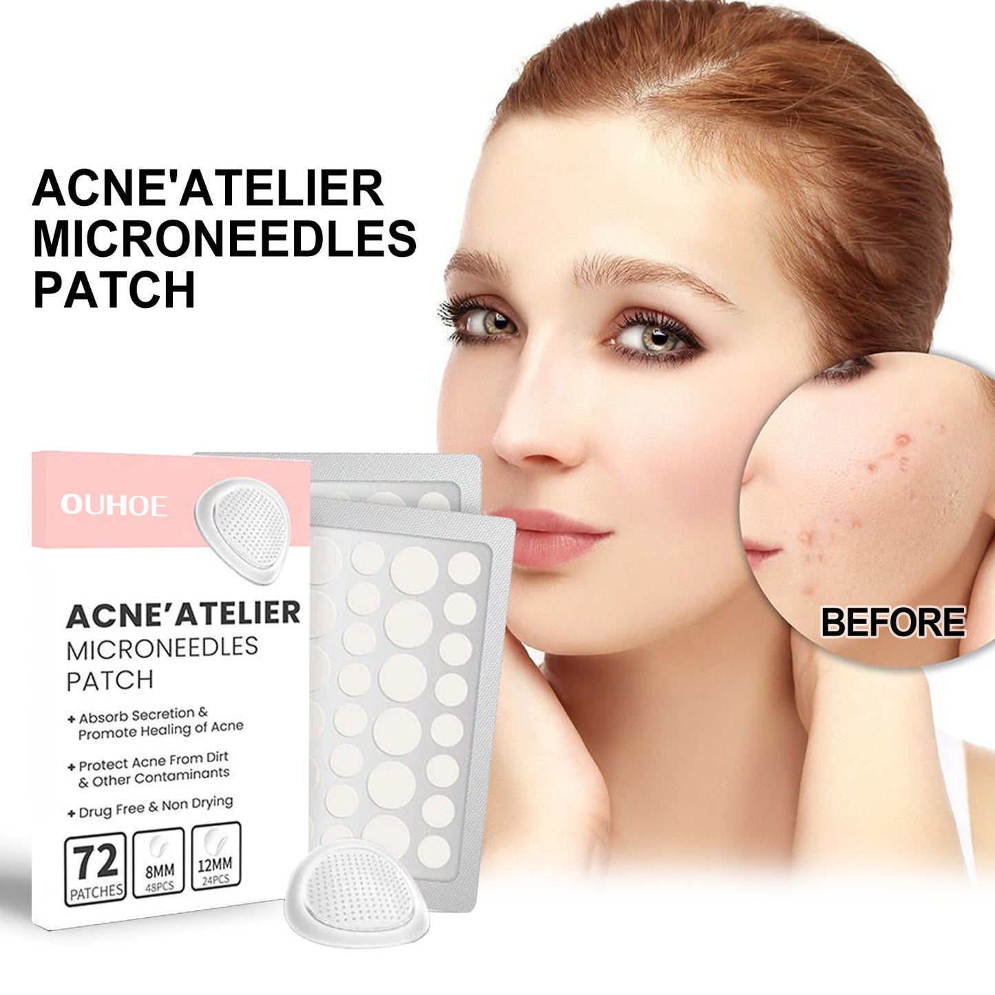 Acne Patch, Repair Acne Pimple Facial Redness Clean Pores Moisturize Skin Patch default title Health Eprolo https://www.cyberehub.com