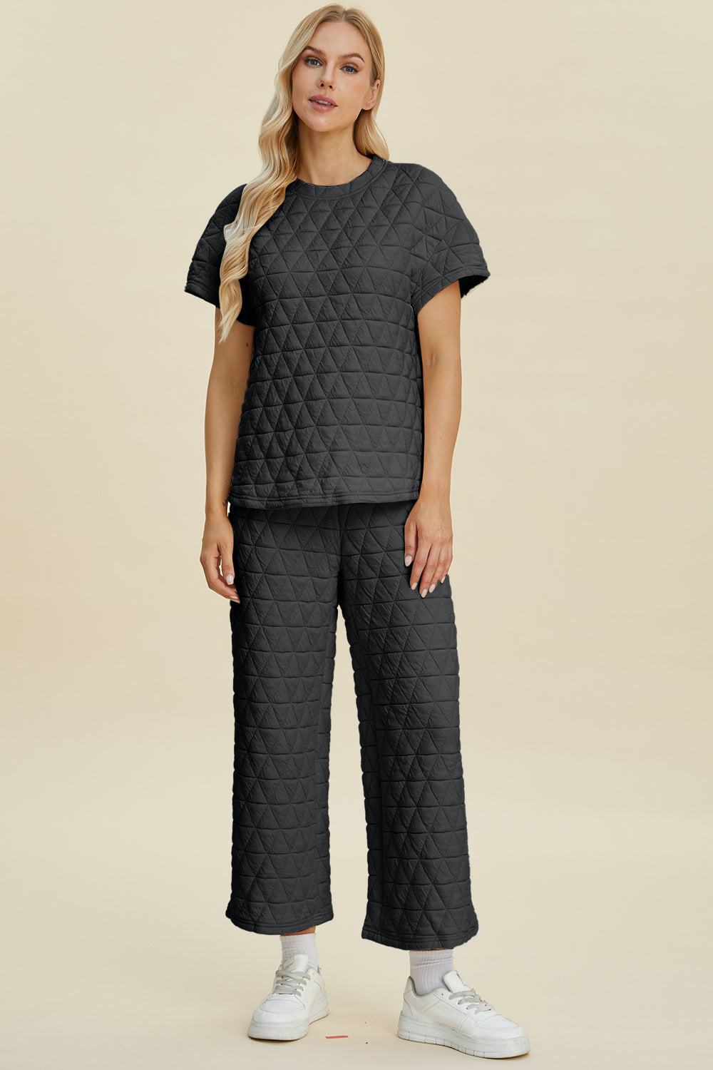 Double Take Full Size Texture Round Neck Short Sleeve Top and Pants Set Black Tops/Jackets/Sweaters Clothing Tops Double Take Ship from USA TikTok Trendsi USPS Walmart Trendsi https://www.cyberehub.com