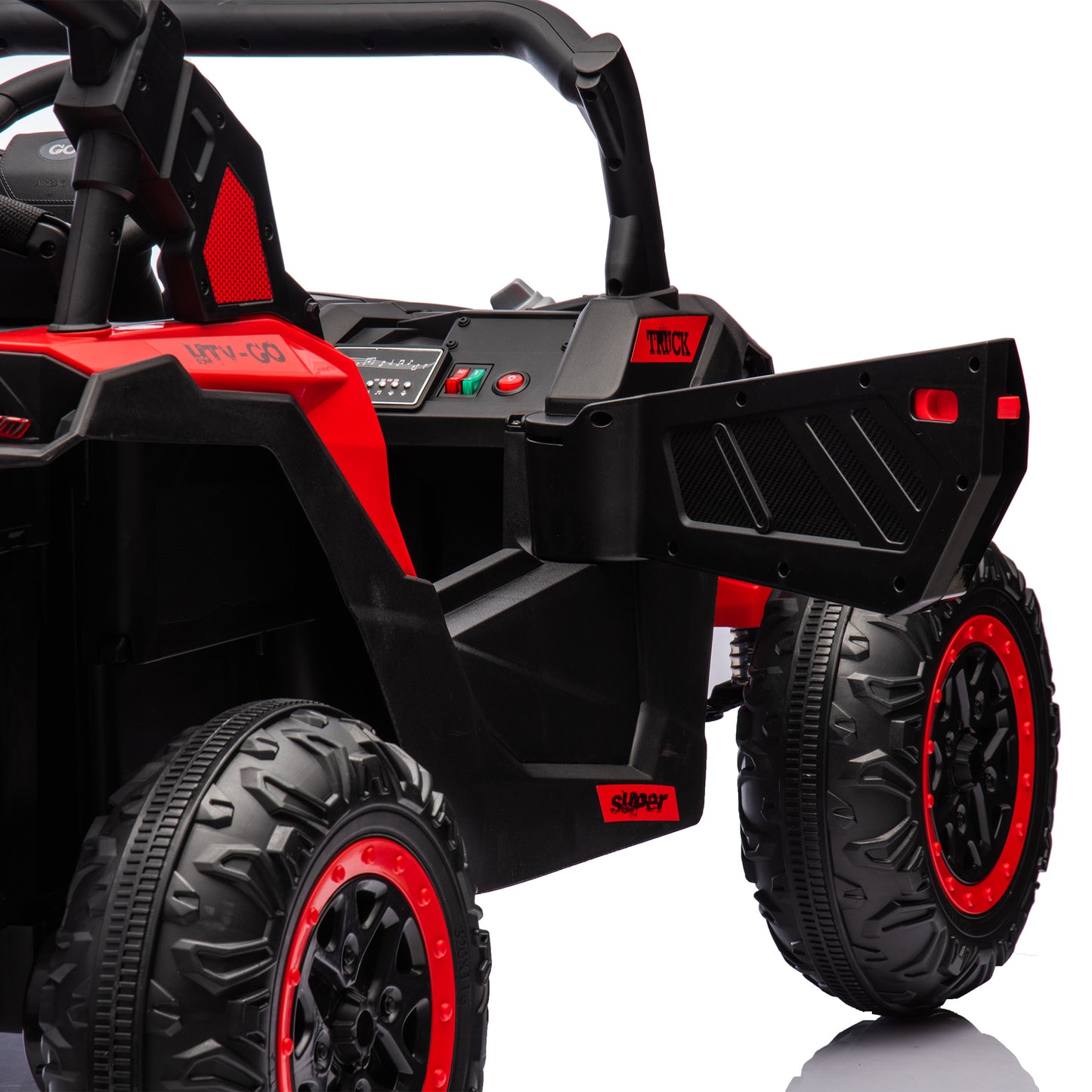 24V Two-Seater Kids Ride On UTV W/Parents Remote Control,Four-Wheel Suspension,Slow Start,Large wheel design,Anti-collision bar,Storage space,Music,USB,Bluetooth,Volume control,LED lights for Kids 3+. Giga Kids Toys Giga https://www.cyberehub.com