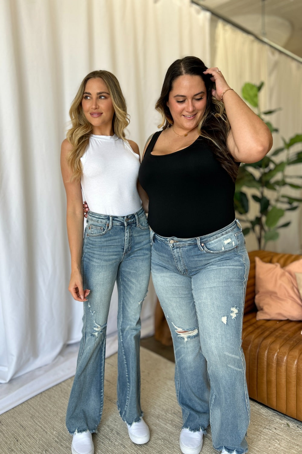 Judy Blue Full Size Medium Rise Tummy Control Destroy Flare Bottoms Bottoms Clothing Judy Blue Ship from USA Women Trendsi https://www.cyberehub.com