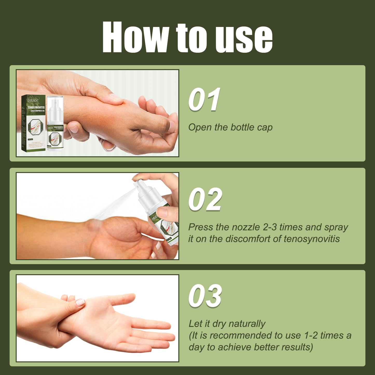 Tendon Sheath Cold Compress Gel Spray Massage For Sore Wrist Tendon Sheath Joint Care Spray Health & Beauty Health Eprolo https://www.cyberehub.com