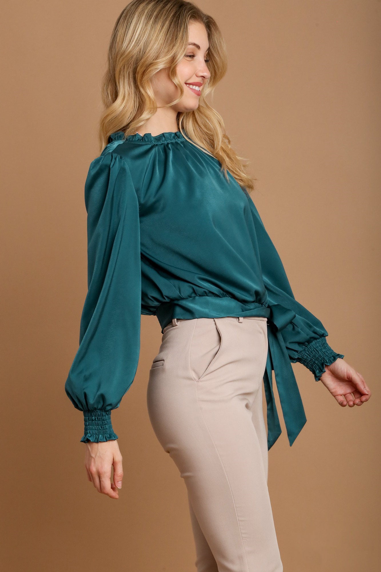 Umgee Frill Tied Hem Long Sleeve Blouse Apparel Apparel Ship from USA TikTok Trendsi Umgee USA Trendsi https://www.cyberehub.com