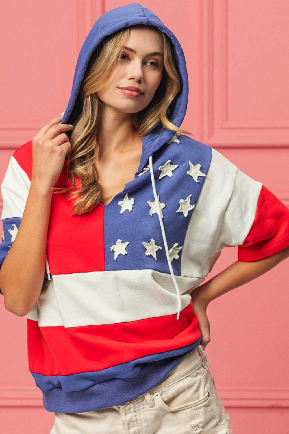 BiBi American Flag Theme Hoodie Tops/Jackets/Sweaters BiBi Clothing Tops Ship from USA TikTok Trendsi USPS Walmart Trendsi https://www.cyberehub.com