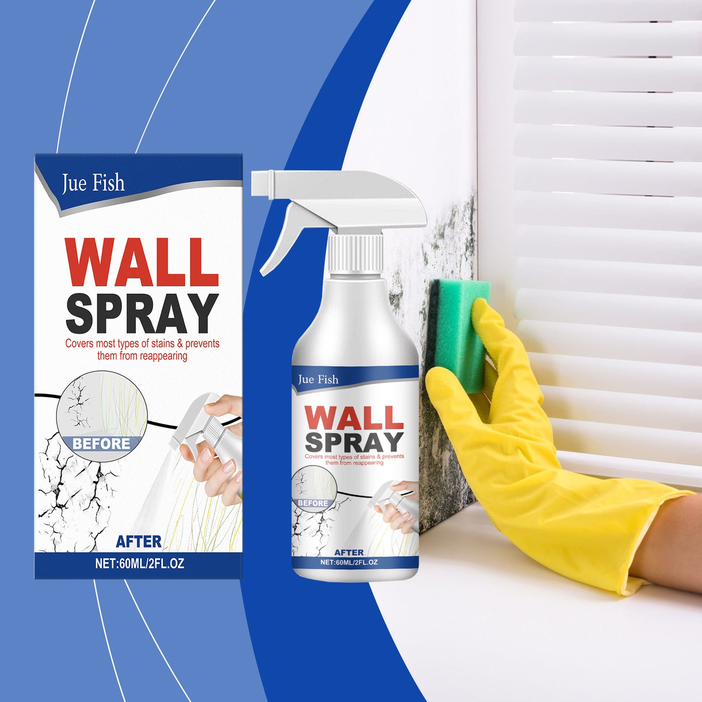Jue-Fish Wall Spray Paint, Repair Household Cover Stains, Wall Fall Off Indoor Renovation Straight Paint Home Eprolo https://www.cyberehub.com