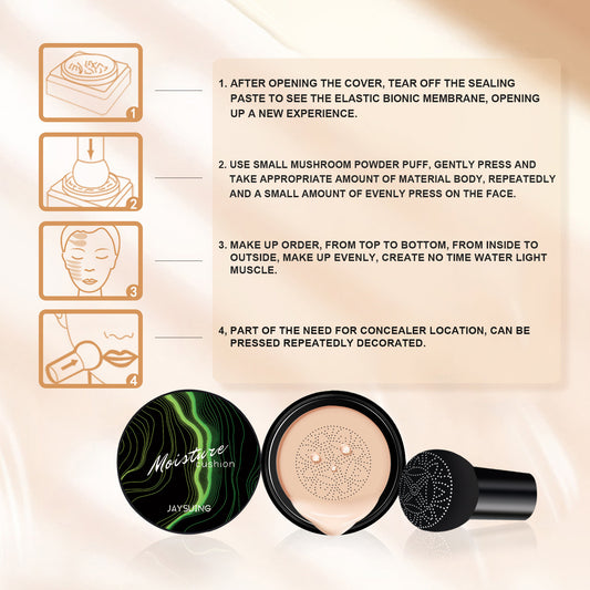 Jayswing Mushroom Head Air Cushion Concealer, Natural Moisturizing, Brightening Skin Tone, Lasting Foundation Make-up Health Beauty CJ USa USPS Muqe https://www.cyberehub.com