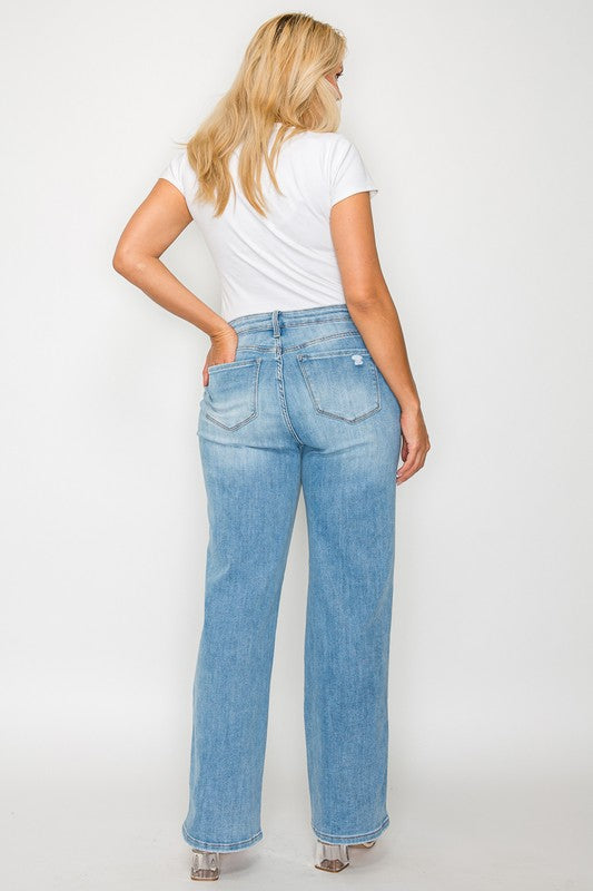 bytos Full Size Distressed High Rise Straight Jeans Apparel Apparel bytos Ship from USA TikTok Trendsi Trendsi https://www.cyberehub.com