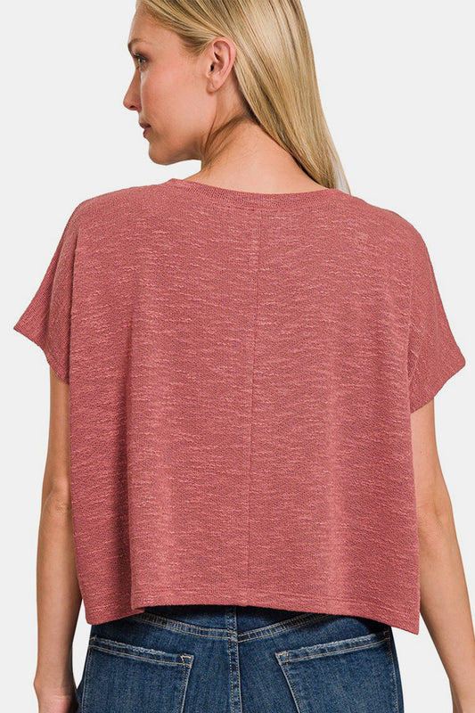 Zenana V-Neck Short Sleeve Crop T-Shirt Apparel/Tops Ship from USA TikTok Tops Trendsi USPS Walmart Walmart Apparel Zenana Trendsi https://www.cyberehub.com