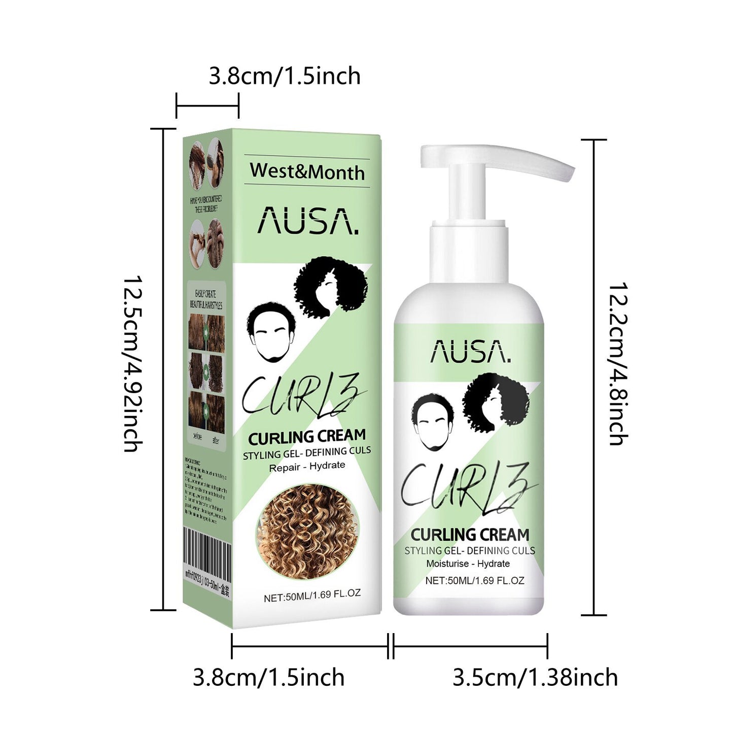 West&Month Curl Bouncer Moisturizing Curl Defining Volume Bouncing Strengthening Hair Smoothing Frizz Conditioning Health Beauty CJ USa USPS Muqe https://www.cyberehub.com