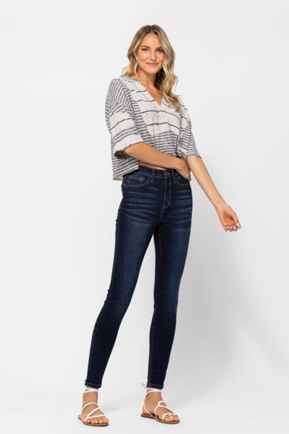 Judy Blue Full Size High Waist Handsand Skinny Jeans Bottoms Bottoms Clothing Judy Blue Ship from USA Women Trendsi https://www.cyberehub.com