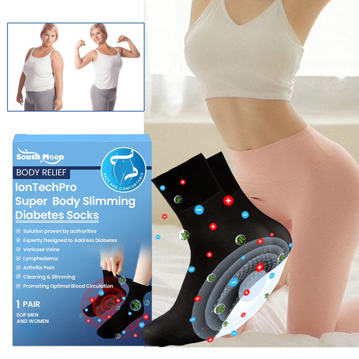 Lon Tech Pro Super Body Slimming Diabetes Socks, Breathable Soft And Comfortable Non-slip Foot Care Socks default title Health Eprolo https://www.cyberehub.com