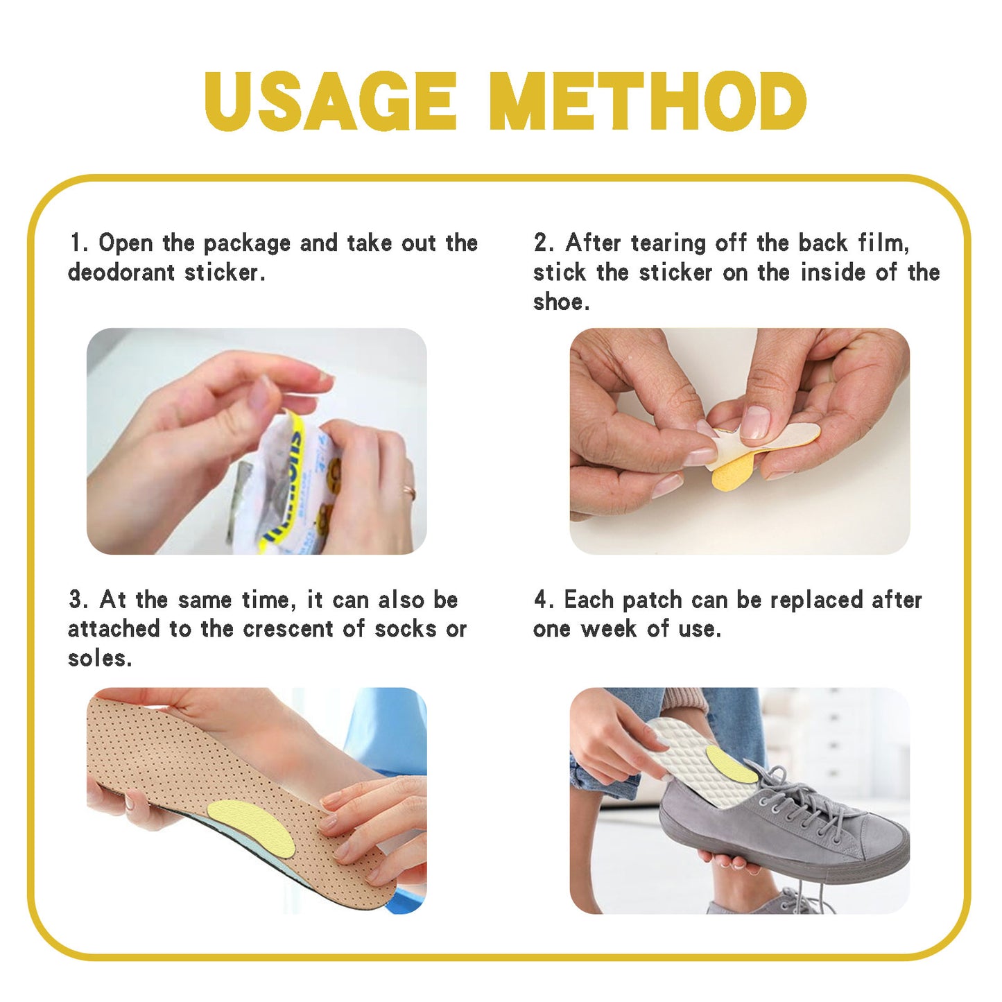 South Moon Stop Odor Shoe Deodorant Patch, Shoes Deodorant Fresh Clean Odor Absorbent Foot Sweat Insole Home Eprolo https://www.cyberehub.com