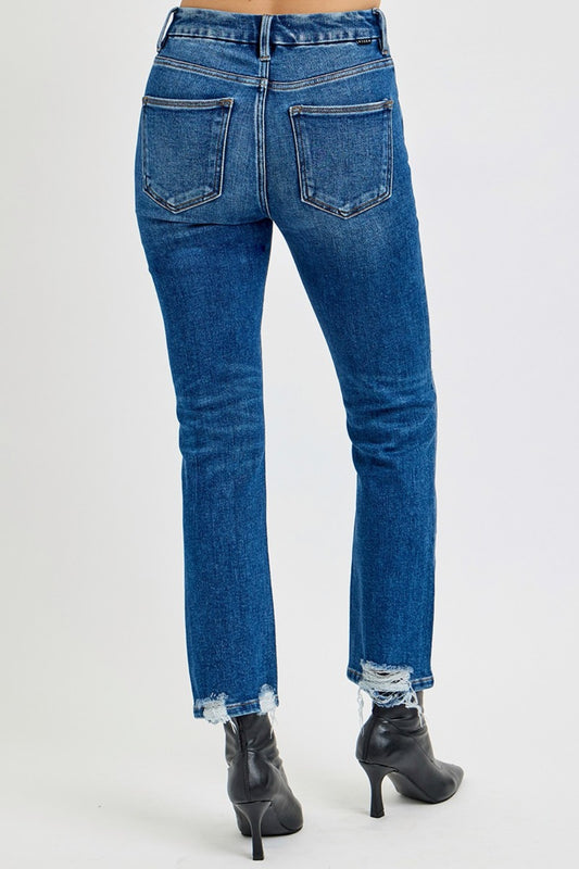 RISEN Full Size High Rise Distressed Crop Straight Jeans Bottoms Bottoms Clothing RISEN Ship from USA Women Trendsi https://www.cyberehub.com
