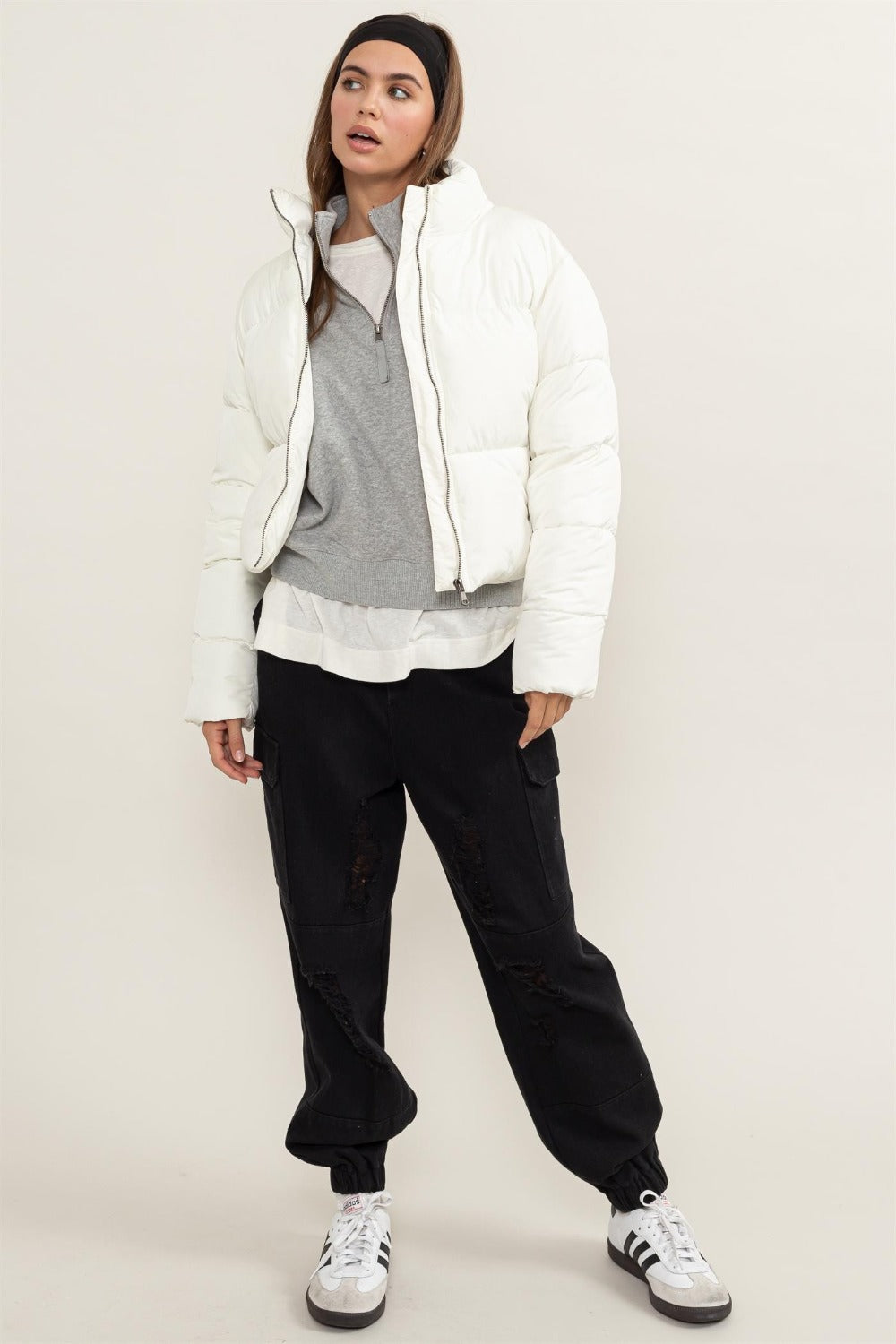 HYFVE Quilted Back Drawstring Puffer Jacket Shirt Apparel Clothing Tops HYFVE Ship from USA Shirts USA Women Trendsi https://www.cyberehub.com
