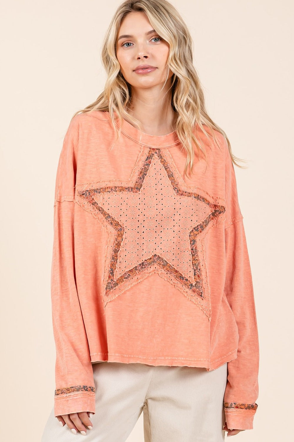 Mittoshop Mineral Wash Star Patch Long Sleeve T-Shirt Tops/Jackets/Sweaters Clothing Tops Mittoshop Ship from USA TikTok Trendsi USPS Walmart Trendsi https://www.cyberehub.com