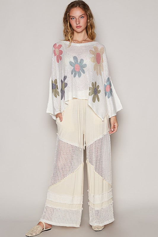 POL Flower Dropped Shoulder Long Sleeve Knit Top Apparel Apparel POL Ship from USA TikTok Trendsi Trendsi https://www.cyberehub.com