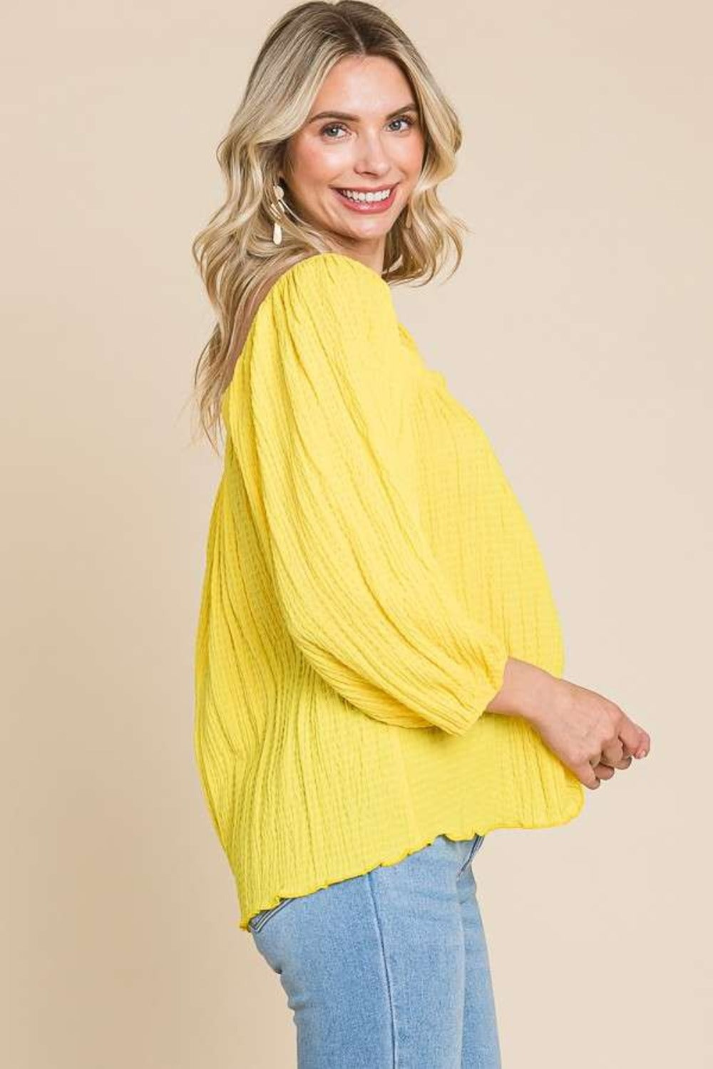 Culture Code Texture Square Neck Puff Sleeve Top Apparel/Tops Culture Code Ship from USA TikTok Tops Trendsi USPS Walmart Walmart Apparel Trendsi https://www.cyberehub.com
