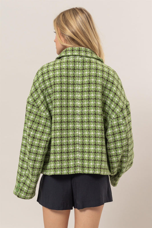 HYFVE Tweed Plaid Button Up Collared Neck Jacket Tops/Jackets/Sweaters Clothing Tops HYFVE Ship from USA TikTok Trendsi USPS Walmart Trendsi https://www.cyberehub.com