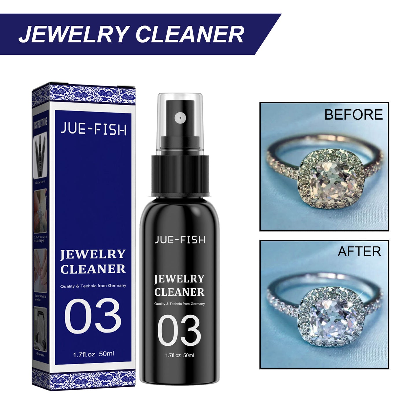 Jue-Fish Jewelry Cleaner Clean Diamond Ring Necklace Gold Cleaner Rust Removal Ash Removal Cleaner Home & Garden Home Goods Eprolo https://www.cyberehub.com