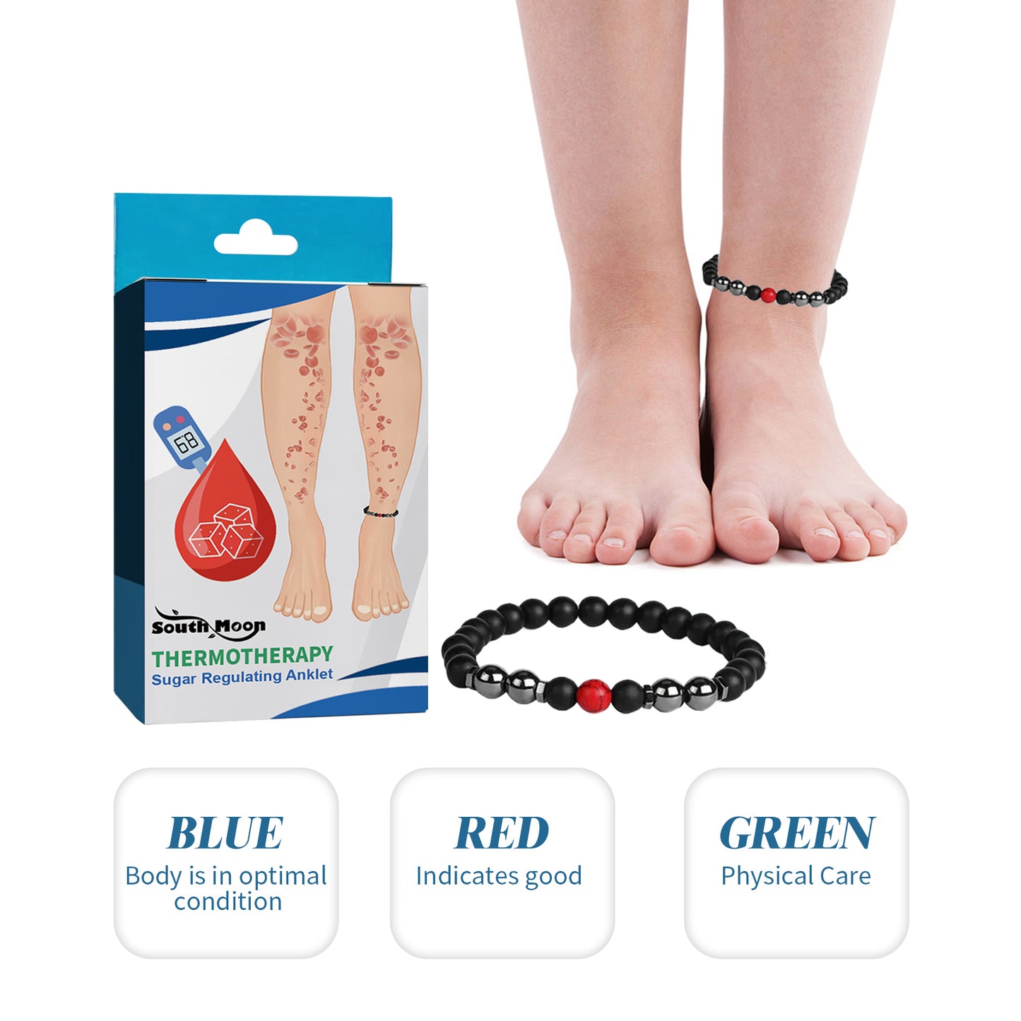 Nursing Foot Chain, Soothing Dizziness Body Discomfort Sugar Relief Health Care Anklet Health Eprolo https://www.cyberehub.com